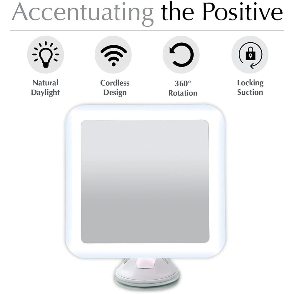 GlowView 10X Lighted Magnifying Mirror with LED &amp; Suction Mount – Portable Makeup Mirror