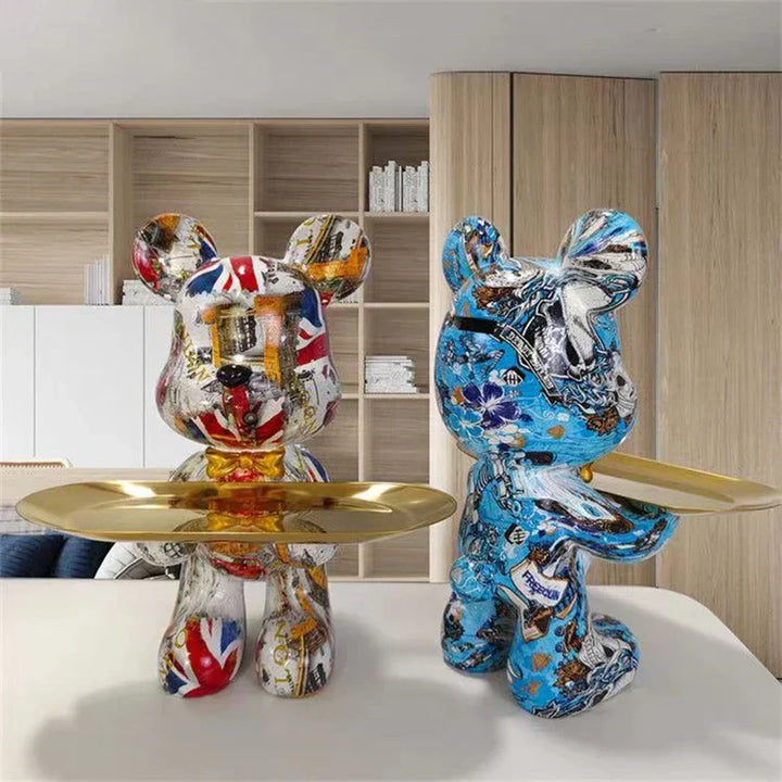 Graffiti Bear Figure Key Storage