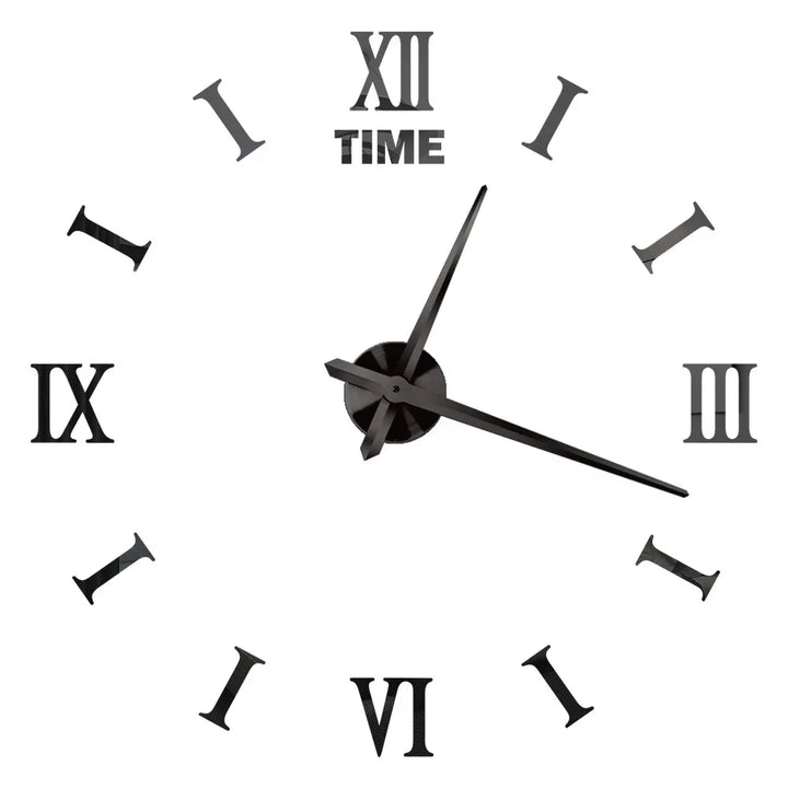Big Wall Clock DIY 3D Self Adhesive Mirrored Acrylic Wall Clock For Kitchen Dining Room Living Room Creative Home Decor |