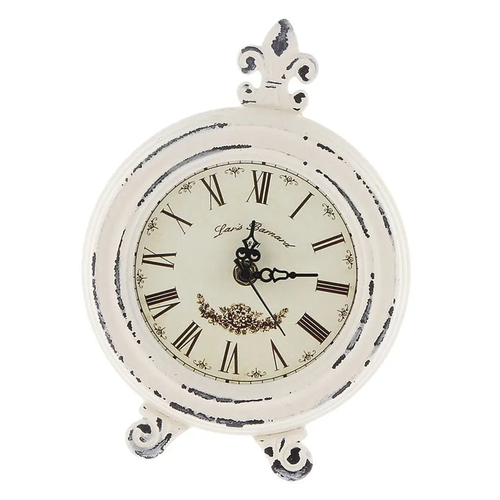 Vintage Wooden Style Table Clock with Alarm