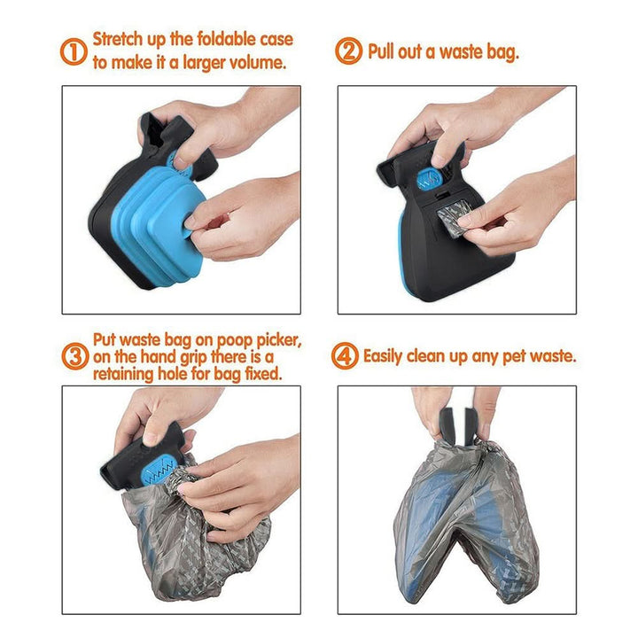 Portable Dog Poop Scooper with Clip &amp; Adjustable Grabber