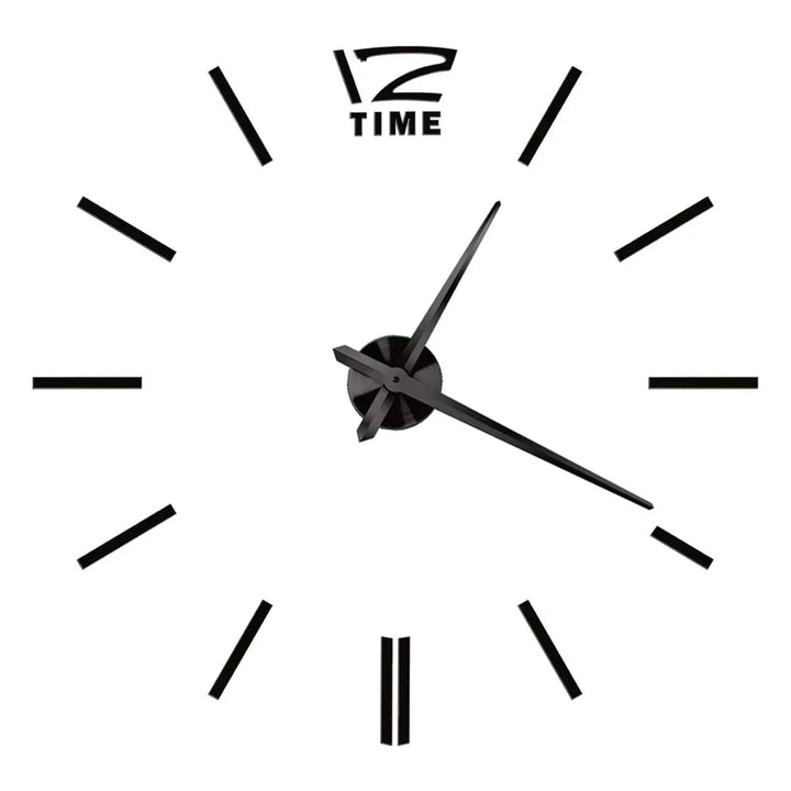 Big Wall Clock DIY 3D Self Adhesive Mirrored Acrylic Wall Clock For Kitchen Dining Room Living Room Creative Home Decor |