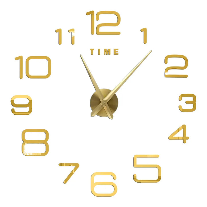 Big Wall Clock DIY 3D Self Adhesive Mirrored Acrylic Wall Clock For Kitchen Dining Room Living Room Creative Home Decor |