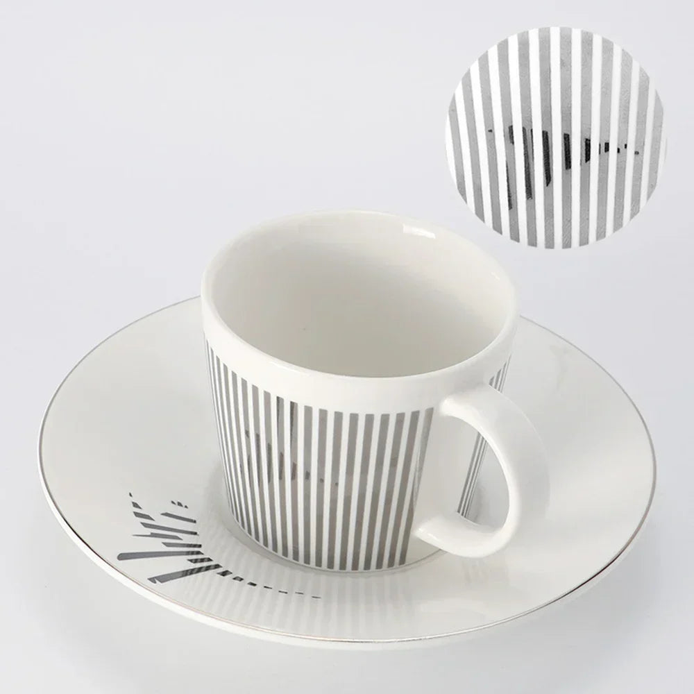 Creative dynamic SLR cup Leopard anamorphic zebra cup Luycho coffee tea cup set with coaster 90ml-225ml