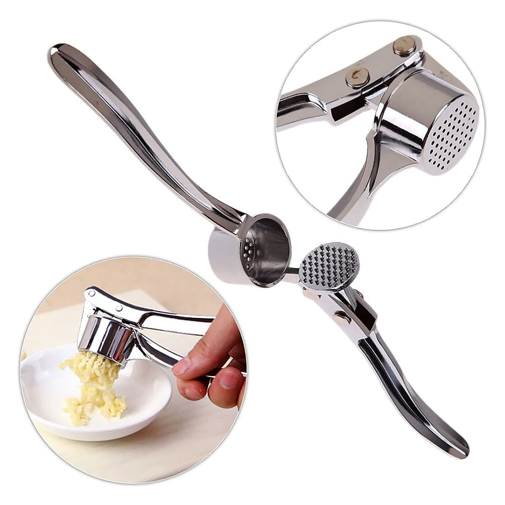 Stainless Steel Garlic Press Chopper: Premium Hand Mill &amp; Masher for Easy Garlic Preparation in the Kitchen