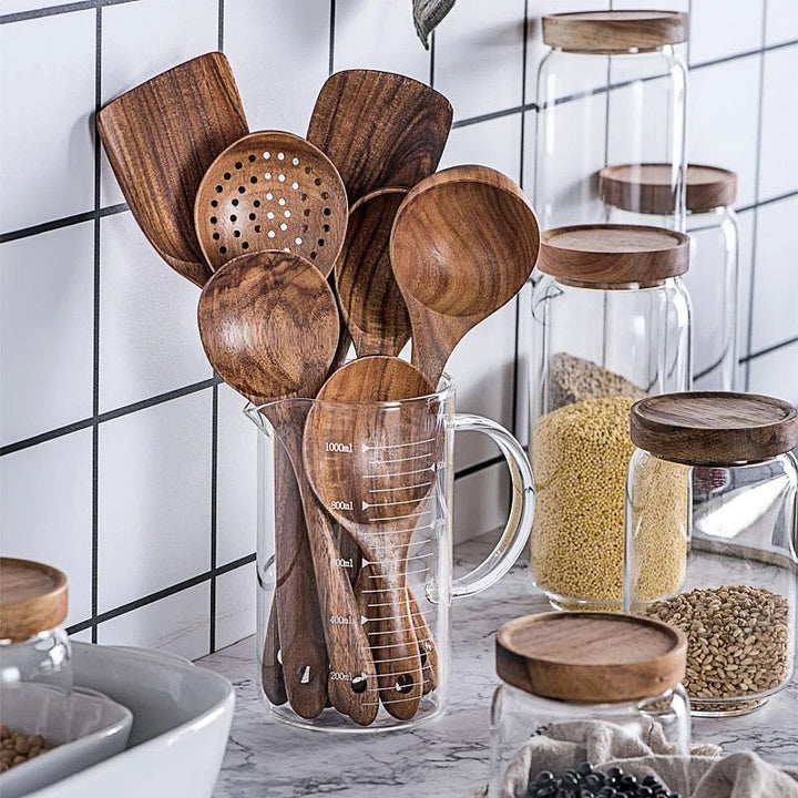 TeakChef 7-piece Kitchen Tool Set – Premium Teak Kitchen Tools for Style &amp; Functionality