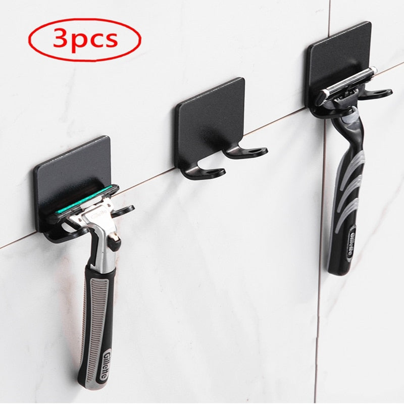 Punch-free Razor Holder Storage Hook (1/2/3 Pieces) - Wall Mounted Men&