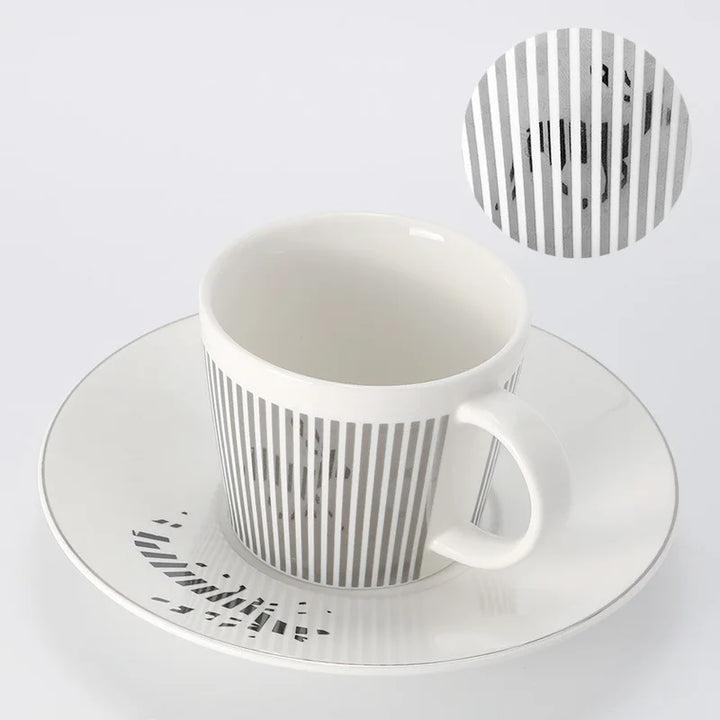 Creative dynamic SLR cup Leopard anamorphic zebra cup Luycho coffee tea cup set with coaster 90ml-225ml