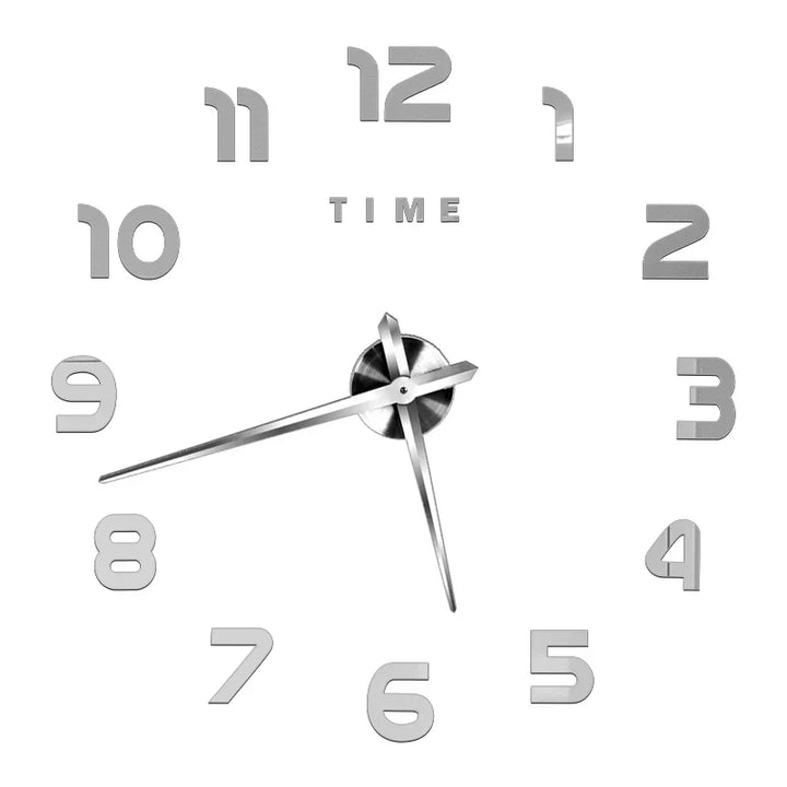 Big Wall Clock DIY 3D Self Adhesive Mirrored Acrylic Wall Clock For Kitchen Dining Room Living Room Creative Home Decor |
