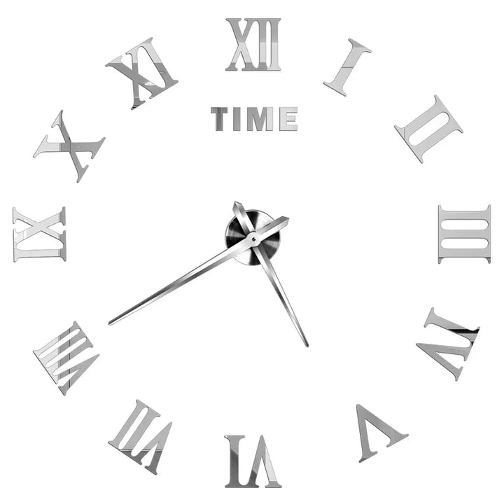 Big Wall Clock DIY 3D Self Adhesive Mirrored Acrylic Wall Clock For Kitchen Dining Room Living Room Creative Home Decor |