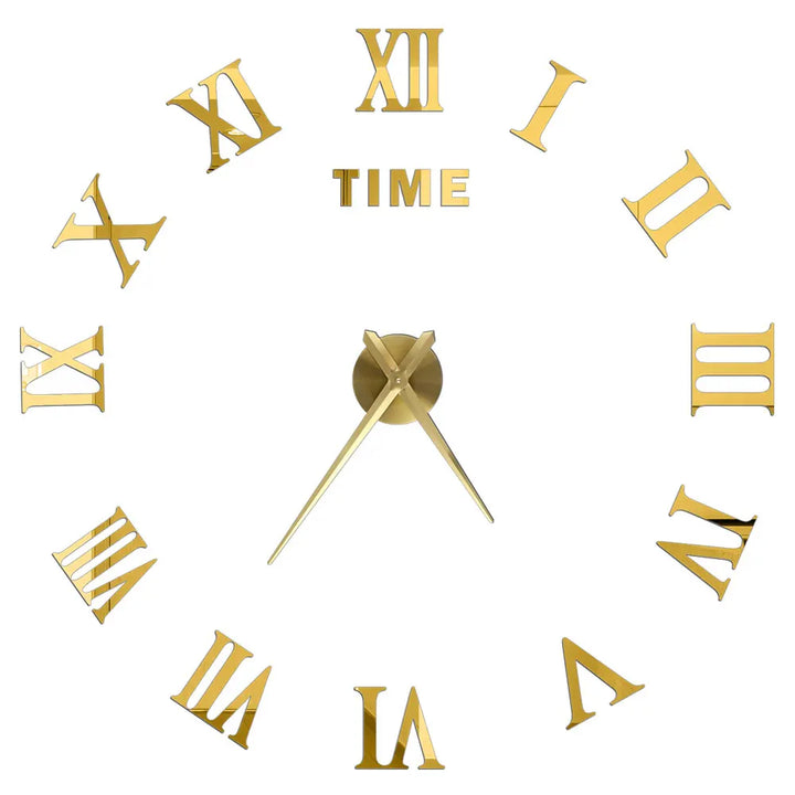 Big Wall Clock DIY 3D Self Adhesive Mirrored Acrylic Wall Clock For Kitchen Dining Room Living Room Creative Home Decor |