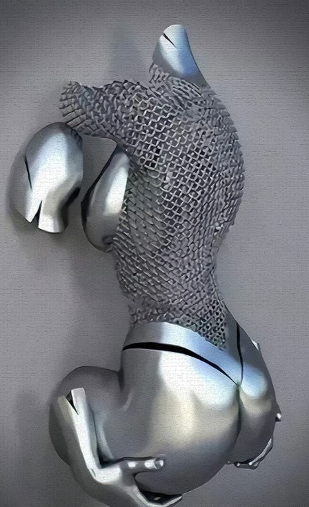 Metal Figure Statues Styles Abstract Canvas Painting Couples Wall Art Love Sculpture Poster Print Home Decor Living Room Gifts