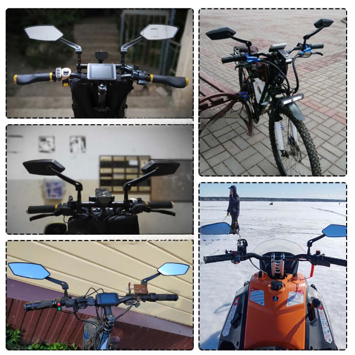 360° rearview mirror for bicycle with handlebar mount |