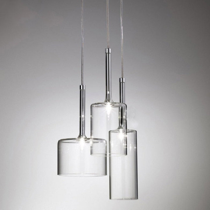 Pendant lamp for the dining table made of glass