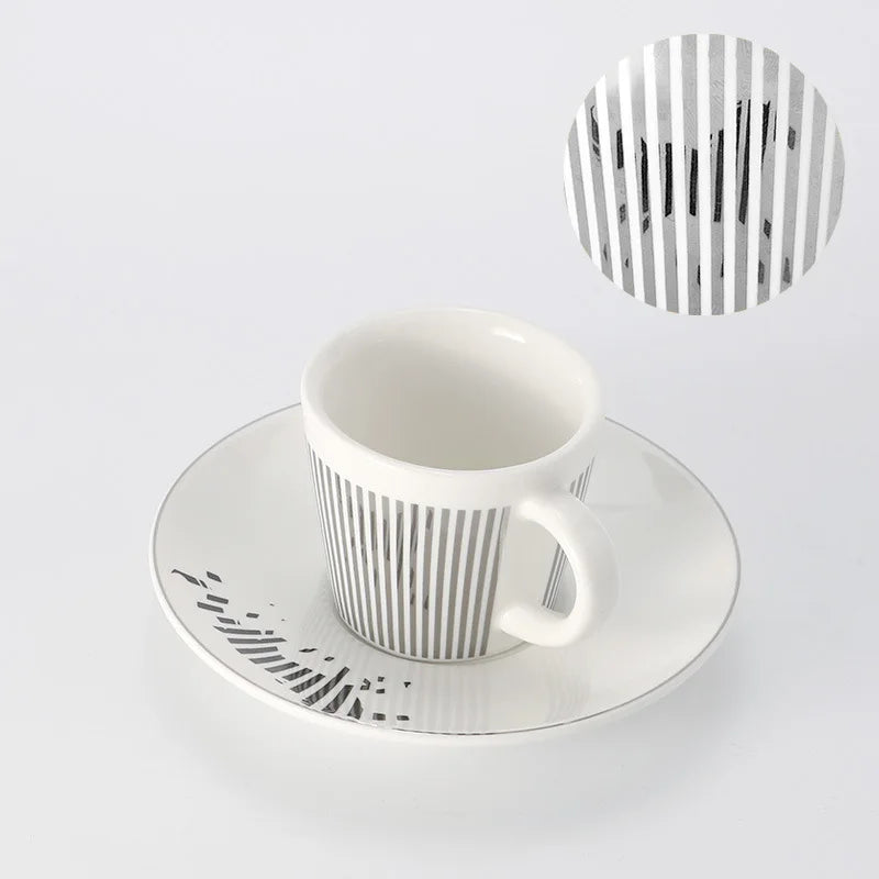 Creative dynamic SLR cup Leopard anamorphic zebra cup Luycho coffee tea cup set with coaster 90ml-225ml