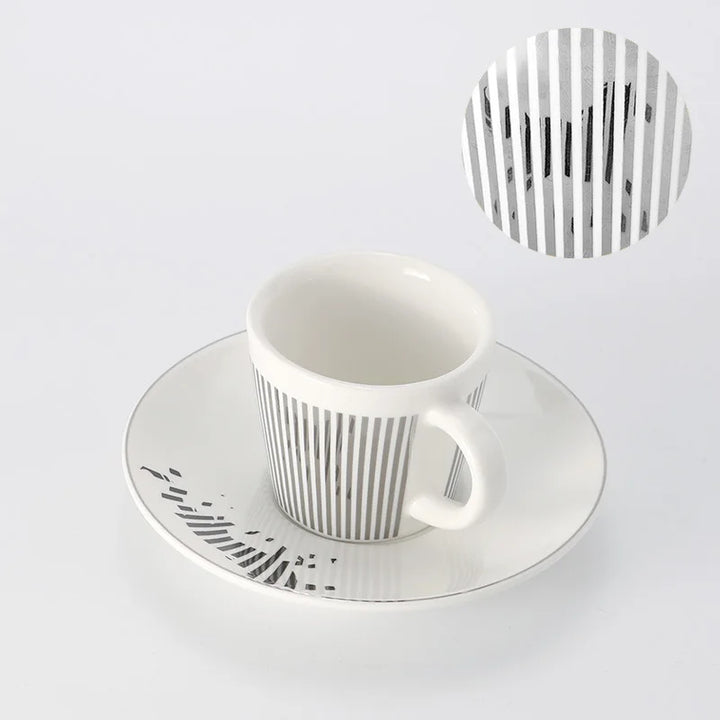 Creative dynamic SLR cup Leopard anamorphic zebra cup Luycho coffee tea cup set with coaster 90ml-225ml