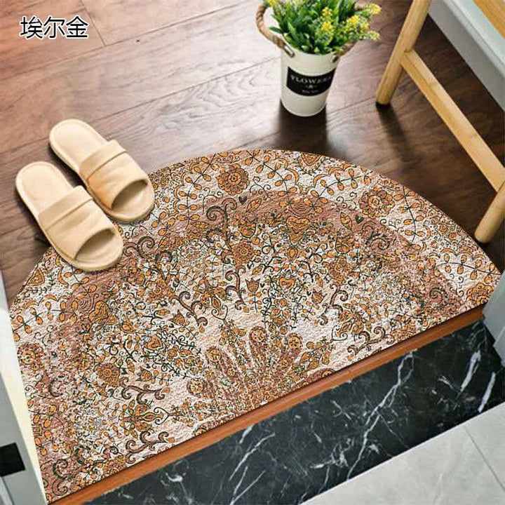 Bohemian non-slip semicircular doormat