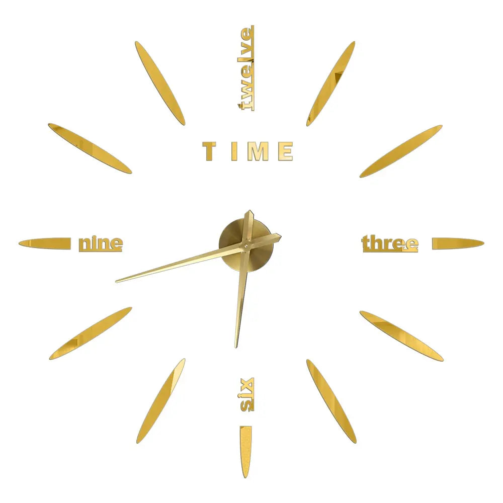 Big Wall Clock DIY 3D Self Adhesive Mirrored Acrylic Wall Clock For Kitchen Dining Room Living Room Creative Home Decor |