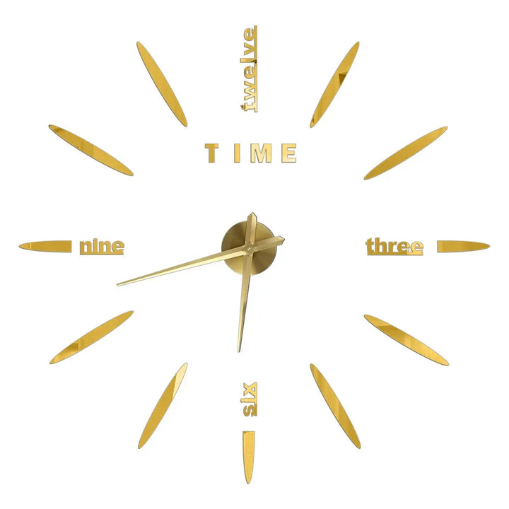 Big Wall Clock DIY 3D Self Adhesive Mirrored Acrylic Wall Clock For Kitchen Dining Room Living Room Creative Home Decor |