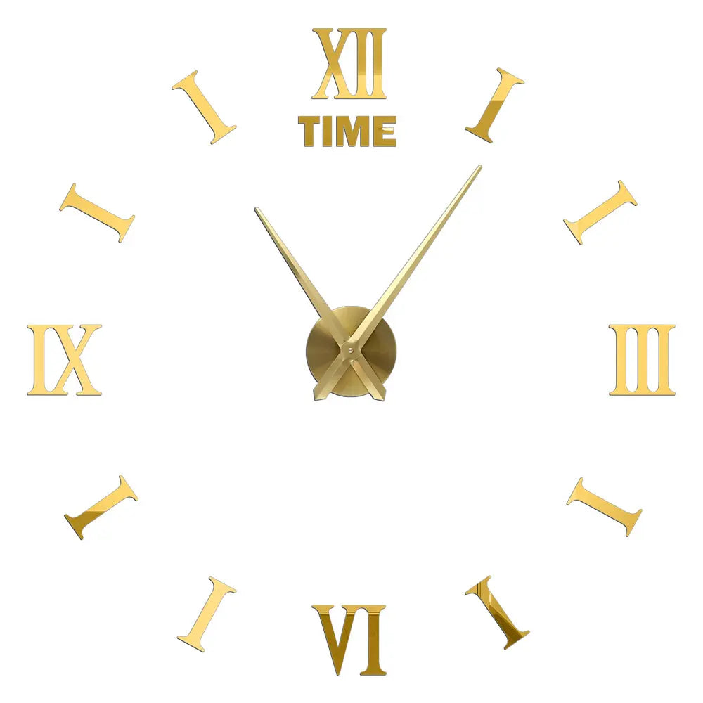 Big Wall Clock DIY 3D Self Adhesive Mirrored Acrylic Wall Clock For Kitchen Dining Room Living Room Creative Home Decor |