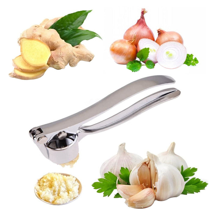 Stainless Steel Garlic Press Chopper: Premium Hand Mill &amp; Masher for Easy Garlic Preparation in the Kitchen