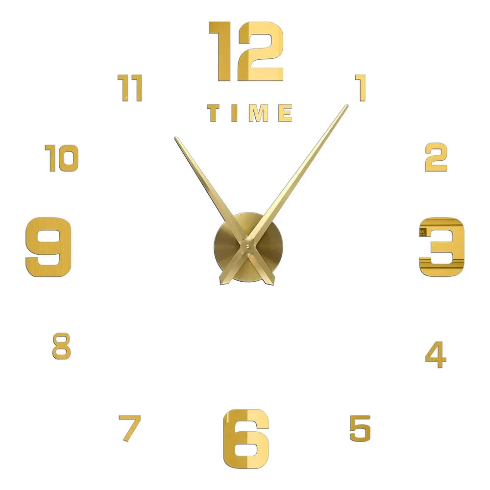 Big Wall Clock DIY 3D Self Adhesive Mirrored Acrylic Wall Clock For Kitchen Dining Room Living Room Creative Home Decor |