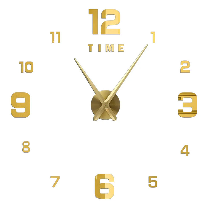 Big Wall Clock DIY 3D Self Adhesive Mirrored Acrylic Wall Clock For Kitchen Dining Room Living Room Creative Home Decor |
