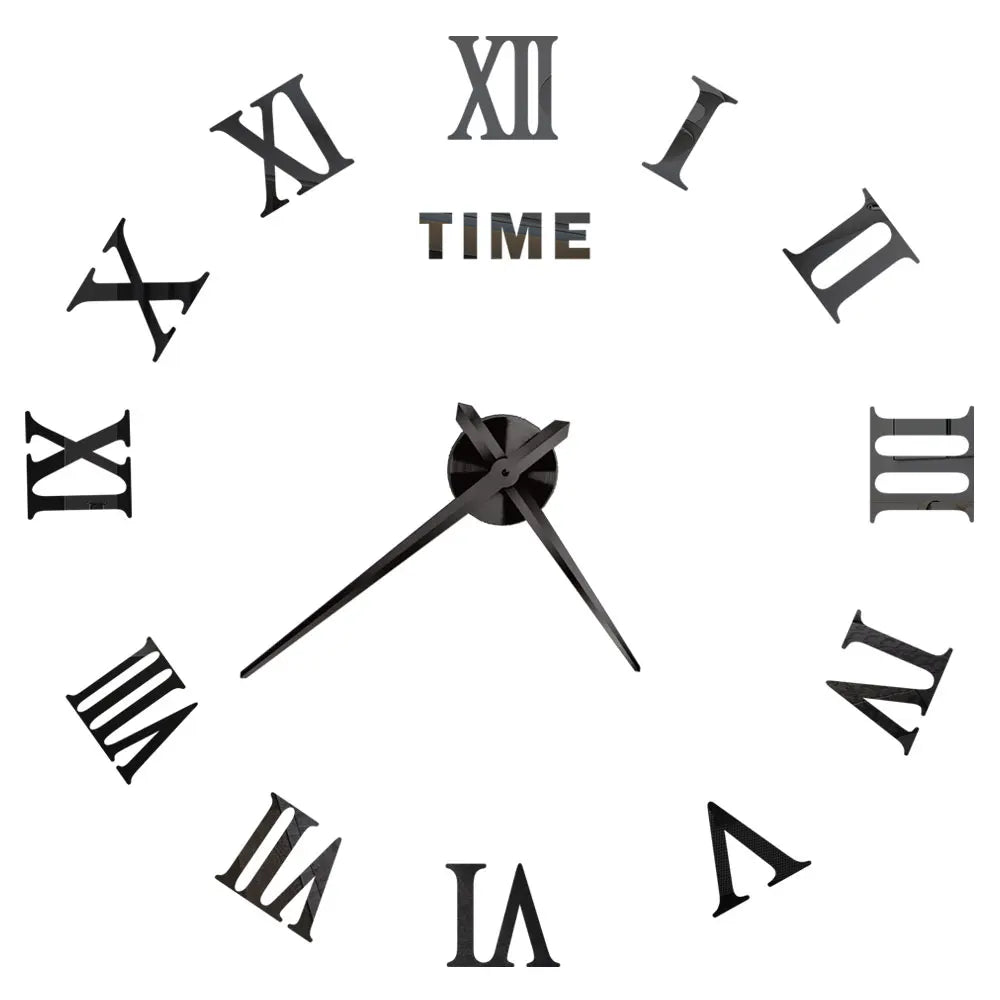 Big Wall Clock DIY 3D Self Adhesive Mirrored Acrylic Wall Clock For Kitchen Dining Room Living Room Creative Home Decor |