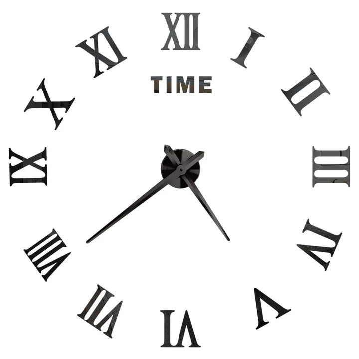 Big Wall Clock DIY 3D Self Adhesive Mirrored Acrylic Wall Clock For Kitchen Dining Room Living Room Creative Home Decor |