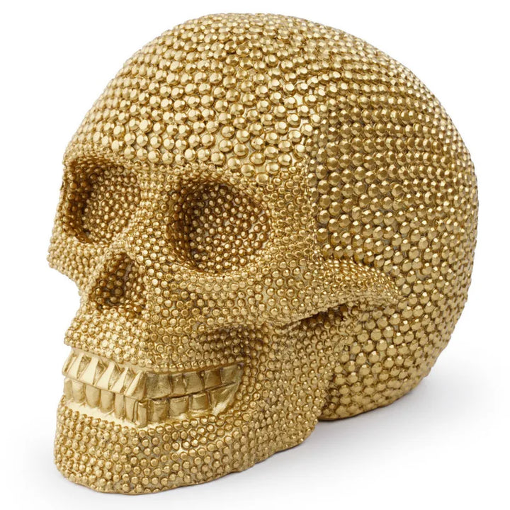 BUF Large Silver/Gold Skull Statue Resin Craft Decorative Ornaments Halloween Decoration Sculpture Home Decor Figures