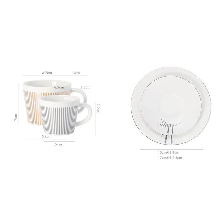 Creative dynamic SLR cup Leopard anamorphic zebra cup Luycho coffee tea cup set with coaster 90ml-225ml