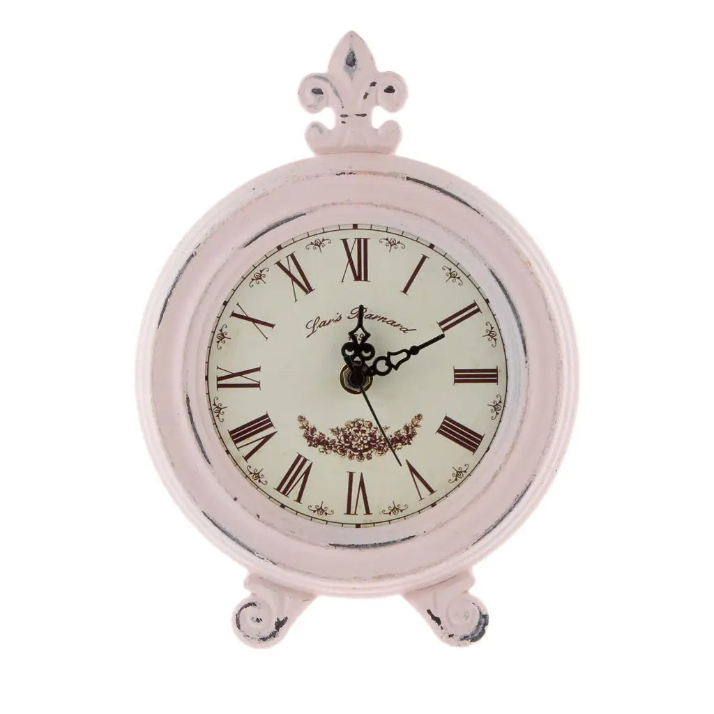 Vintage Wooden Style Table Clock with Alarm