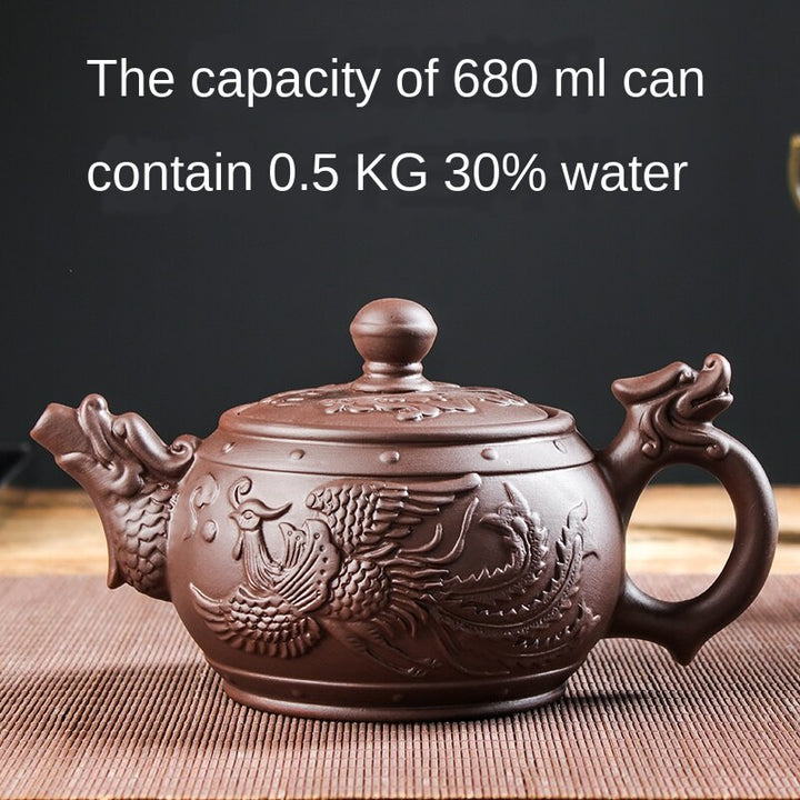 Large Capacity Household Handmade Purple Sand Teapot Chinese Tea Set Yixing Zisha Zhu Clay Ball Filter Bubble Teapot Moon Pot