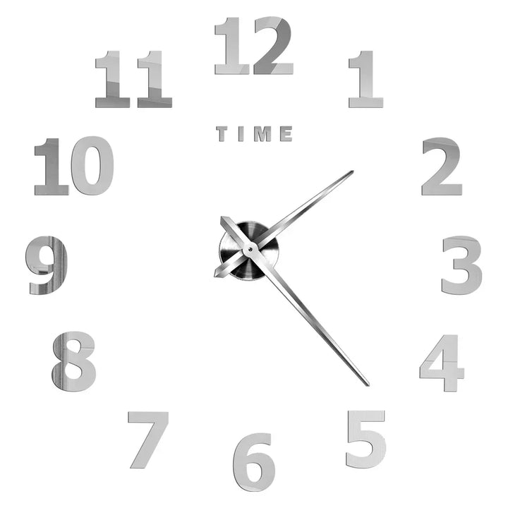Big Wall Clock DIY 3D Self Adhesive Mirrored Acrylic Wall Clock For Kitchen Dining Room Living Room Creative Home Decor |