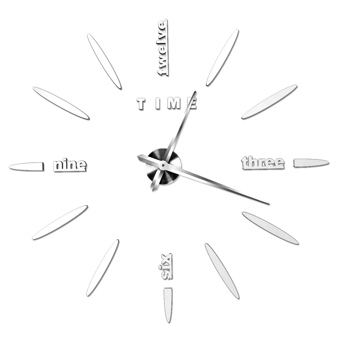 Big Wall Clock DIY 3D Self Adhesive Mirrored Acrylic Wall Clock For Kitchen Dining Room Living Room Creative Home Decor |