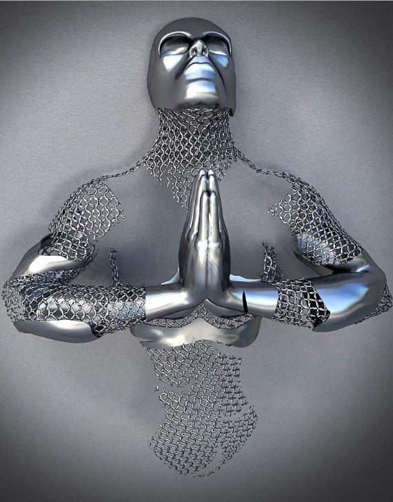 Metal Figure Statues Styles Abstract Canvas Painting Couples Wall Art Love Sculpture Poster Print Home Decor Living Room Gifts