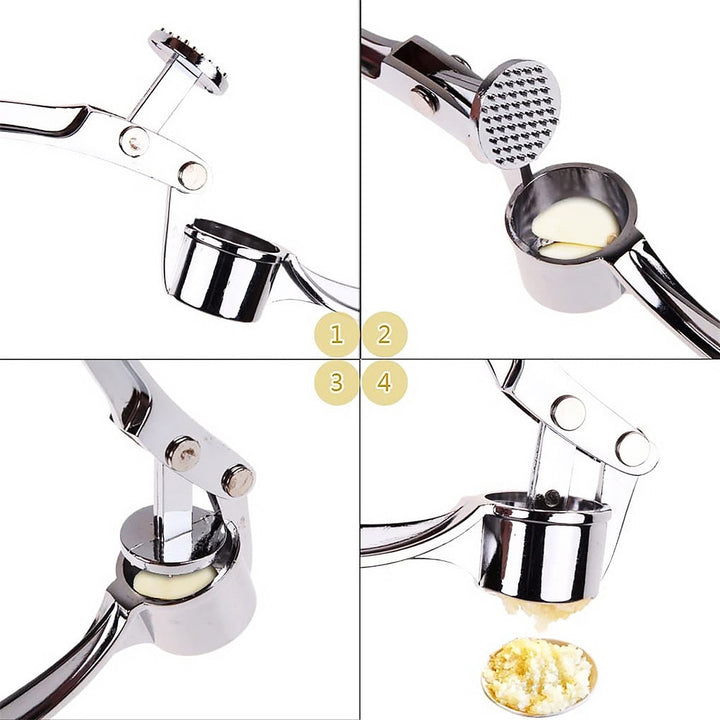 Stainless Steel Garlic Press Chopper: Premium Hand Mill &amp; Masher for Easy Garlic Preparation in the Kitchen
