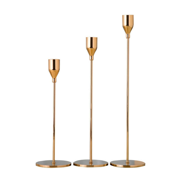 3-piece set metal candle holder