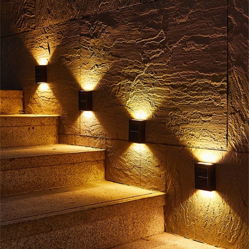 Solar-powered terrace wall light