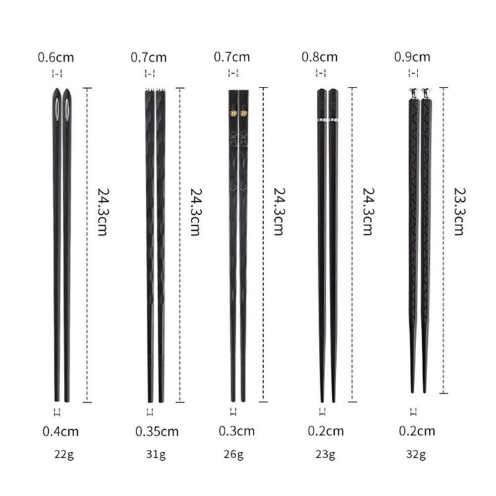 DineLux – Luxurious Chopstick Set with Refined Designs (5 Pairs)