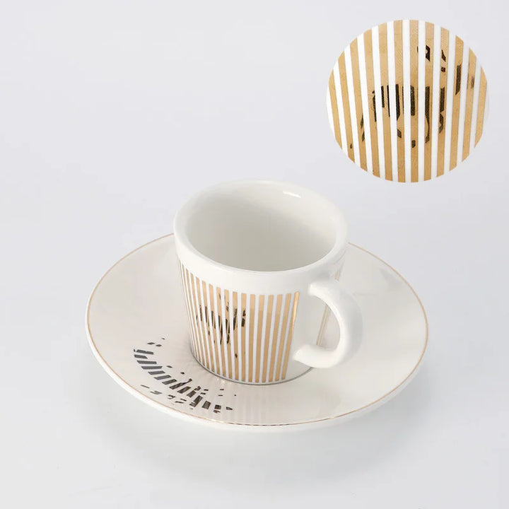 Creative dynamic SLR cup Leopard anamorphic zebra cup Luycho coffee tea cup set with coaster 90ml-225ml