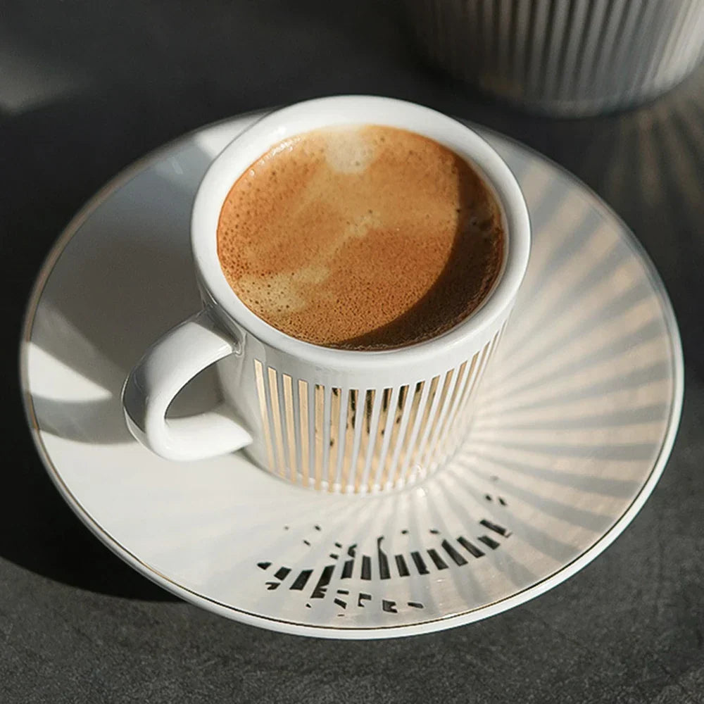 Creative dynamic SLR cup Leopard anamorphic zebra cup Luycho coffee tea cup set with coaster 90ml-225ml