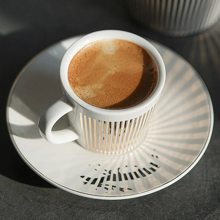 Creative dynamic SLR cup Leopard anamorphic zebra cup Luycho coffee tea cup set with coaster 90ml-225ml