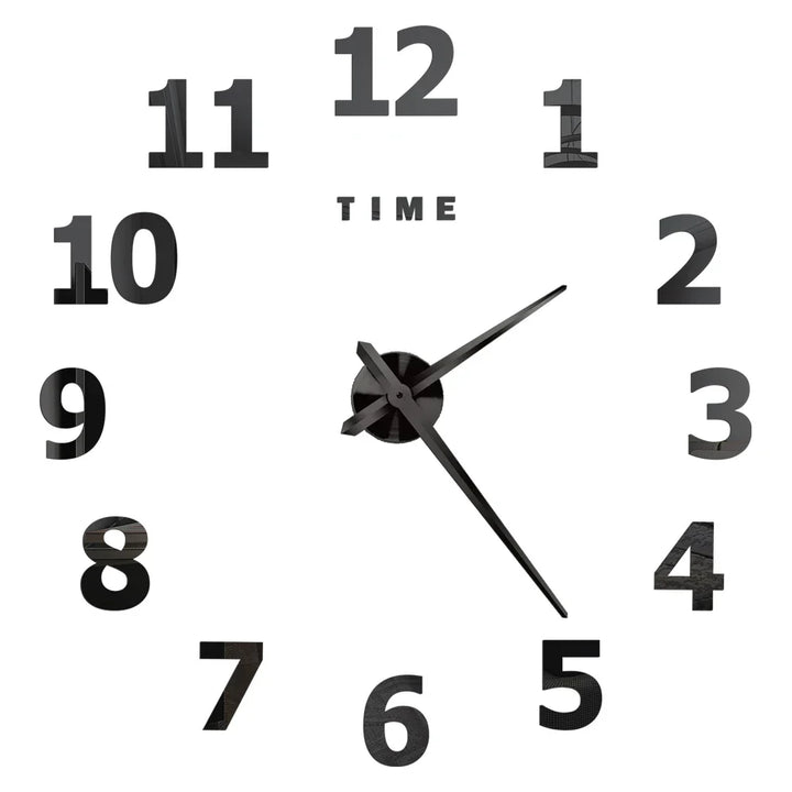 Big Wall Clock DIY 3D Self Adhesive Mirrored Acrylic Wall Clock For Kitchen Dining Room Living Room Creative Home Decor |