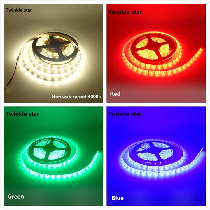 Waterproof 5M LED strip light in warm and cool white