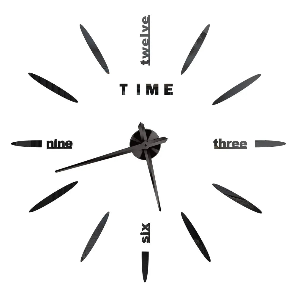 Big Wall Clock DIY 3D Self Adhesive Mirrored Acrylic Wall Clock For Kitchen Dining Room Living Room Creative Home Decor |
