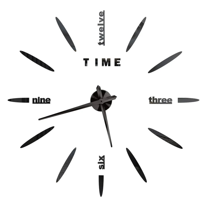 Big Wall Clock DIY 3D Self Adhesive Mirrored Acrylic Wall Clock For Kitchen Dining Room Living Room Creative Home Decor |