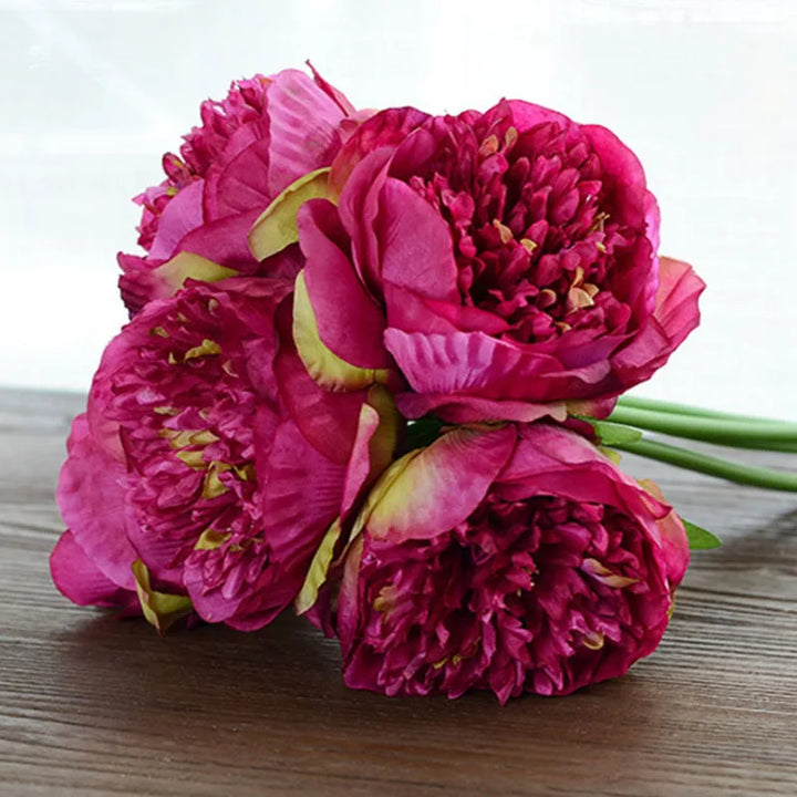 Large Peony Silk Flower Bouquet Set