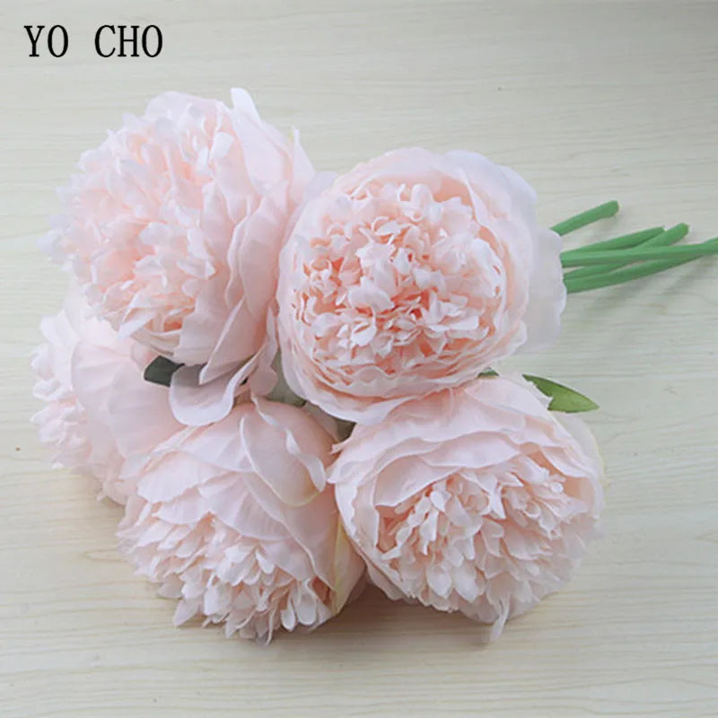 Large Peony Silk Flower Bouquet Set