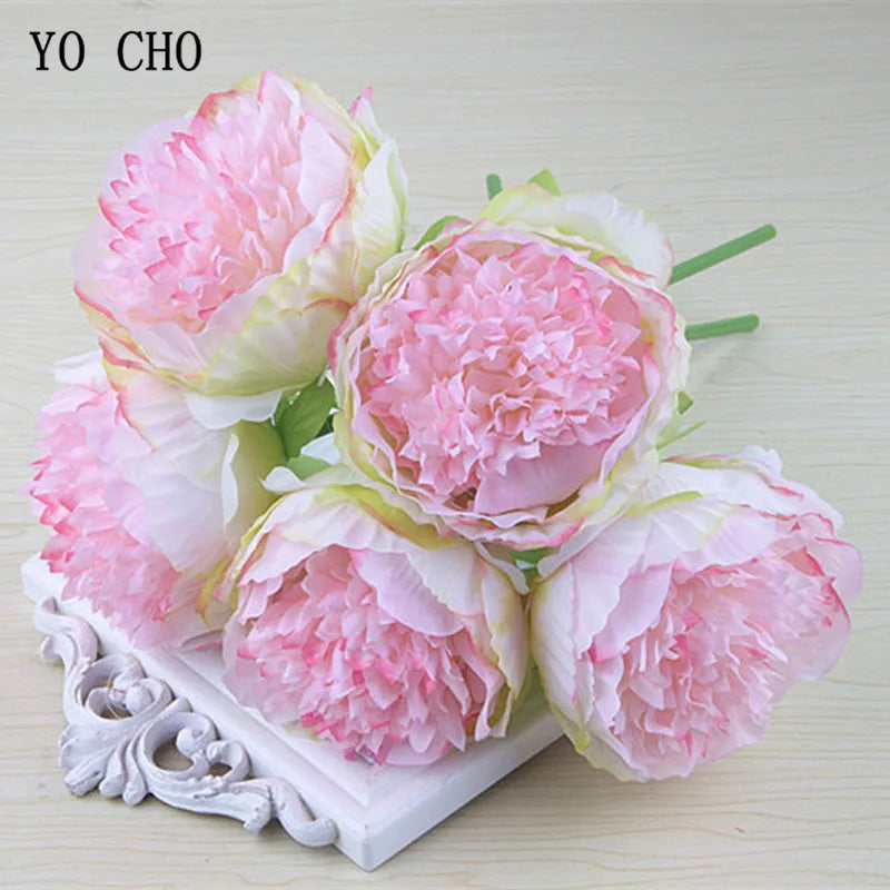 Large Peony Silk Flower Bouquet Set